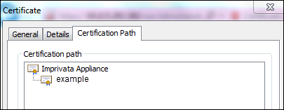 Example of a certificate path.