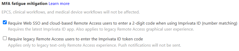 Number matching settings in 25.1